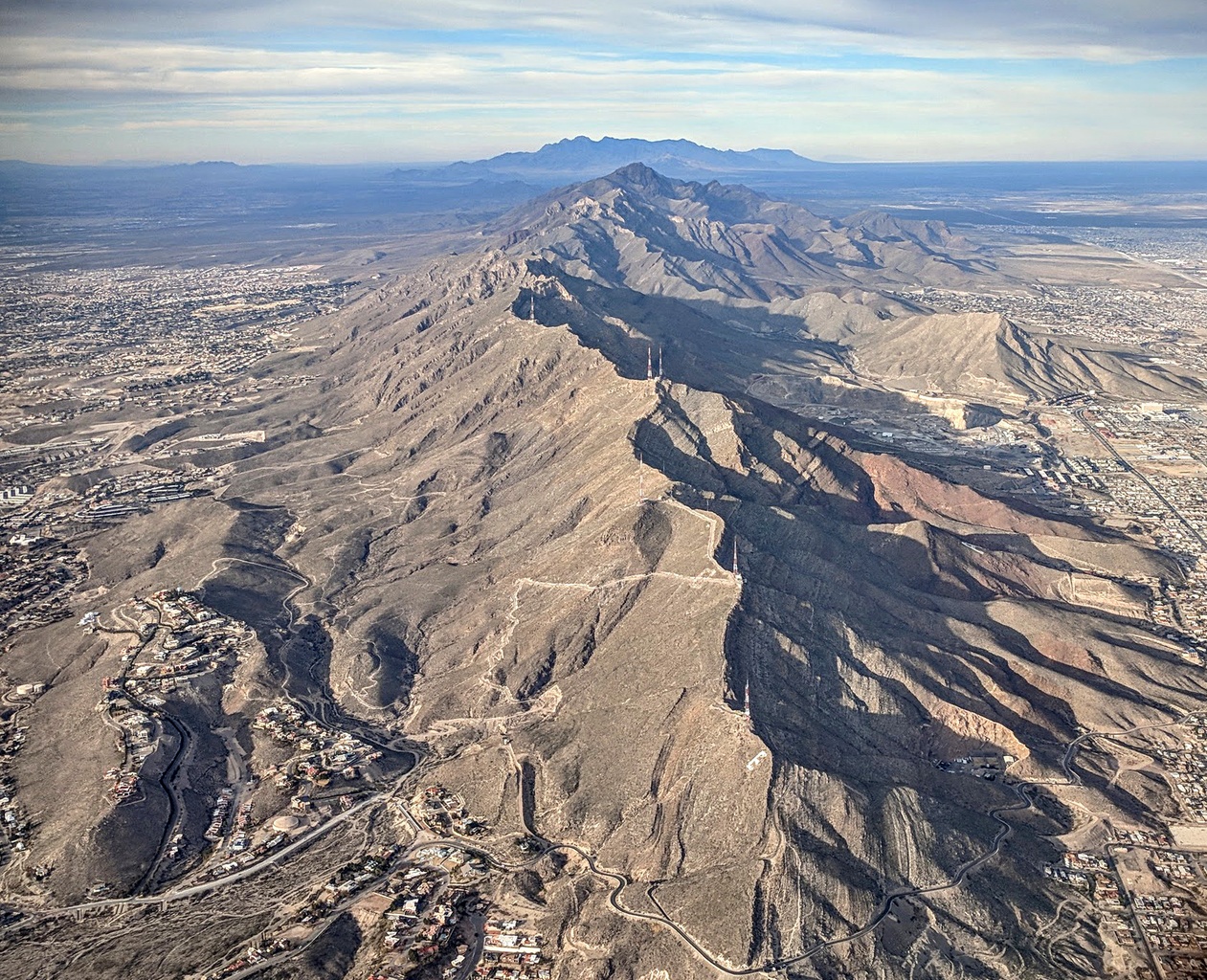 Franklin Mountains overlooking El Paso Texas. The Lavatory Texas luxury restroom trailer rentals in El Paso